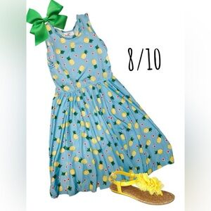 DotDotSmile Pineapple Print Kids Dress - Blue